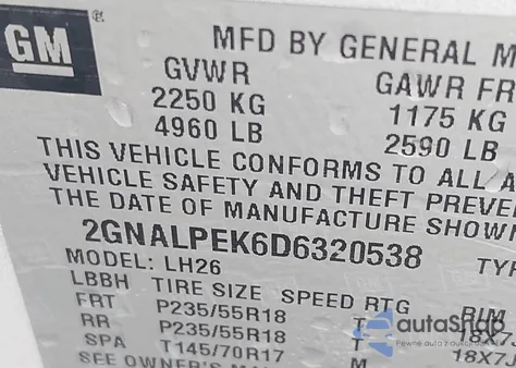 2013 Chevrolet Equinox 2Lt z USA, uszkodzony, nr VIN 2GNALPEK6D6320538